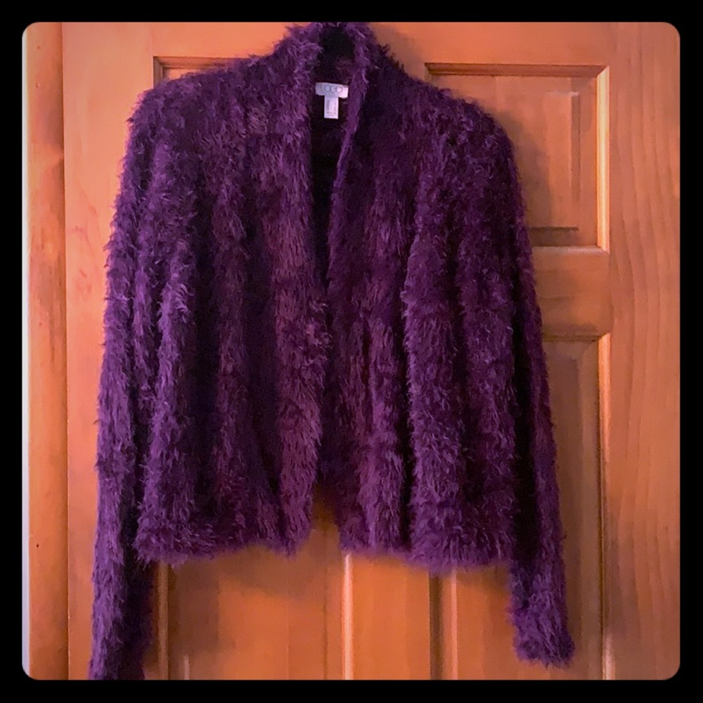 LOGO by Lori Goldstein soft plush cardigan
